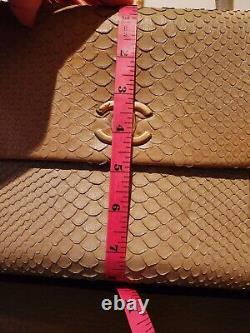 Sac en peau de python Chanel beige tan 25171080 TOUT NEUF MEGA RARE