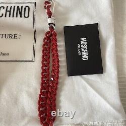 Sac pochette en cuir Moschino Runway Lettering Brushstroke NWT Édition Limitée