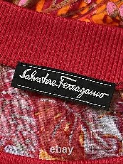Salvatore Ferragamo 80's Silk Jungle Imprimer Top
