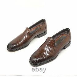 Santoni Limited Edition Brown Crocodile Leather Mens Shoes, Pdsf 5850 $