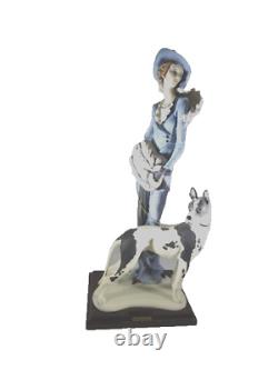 Sculpture Giuseppe Armani 195-C DAME AVEC CHIEN ÉDITION LIMITÉE