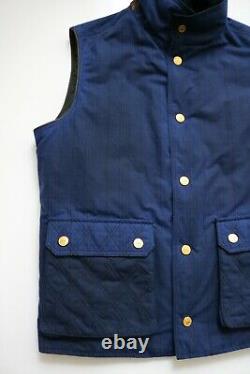 Stefano Ricci Limited Edition Blue Hunting Vest Avec Garniture En Cuir Brun Taille 2xl