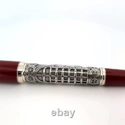 Stylo à bille roller Montegrappa Venezia Italia en argent sterling rouge édition limitée