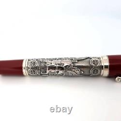 Stylo à bille roller Montegrappa Venezia Italia en argent sterling rouge édition limitée