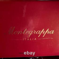 Stylo à bille roller Montegrappa Venezia Italia en argent sterling rouge édition limitée