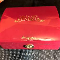 Stylo à bille roller Montegrappa Venezia Italia en argent sterling rouge édition limitée