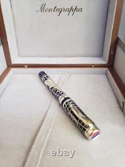 Stylo roller Montegrappa Euro 2002 édition limitée en argent