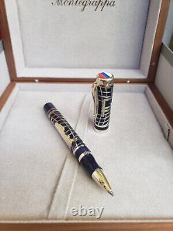 Stylo roller Montegrappa Euro 2002 édition limitée en argent