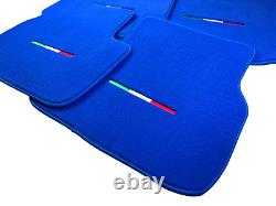 Tapis de sol bleus pour Maserati Ghibli 2013-2022 Édition Italie Carpets Autowin Bran.