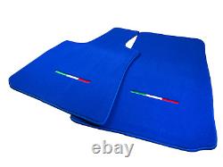 Tapis de sol bleus pour Maserati Ghibli 2013-2022 Édition Italie Carpets Autowin Bran.