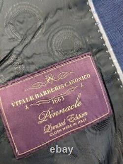 Tissu en édition limitée Vitale Barberis Canonico PINNACLE pour blazer bleu pour hommes taille 48R