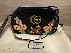 Tn-o Gucci Marmont Limited Edition Gg Fawn & Flowers Sac À Bandoulière Sac À Bandoulière