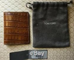 Tom Ford Hommes $ 1500 Cognac Alligator Limited Edition Wallet Newwtag Italie
