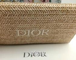 Tout neuf dans la boîte ! Pochette d'embrayage Dior en paille de raphia AUTHENTIQUE, édition limitée (9x5.5)