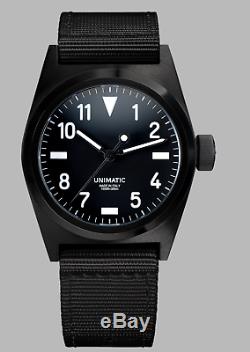 Unimatic Edition U2-bn 1/250 Noir Montre-bracelet Automatique Inoxydable DLC Steel