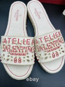 Valentino Garavani Atelier San Gallo 08 Edition Sandales Taille 38 Nwb Authentique