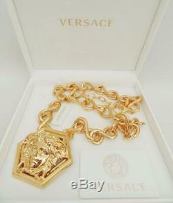 Versace Limited Edition D'or Énorme Chaîne Medusa Collier Plaqué Boîte Cadeau Parfait