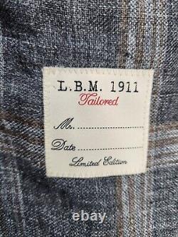 Veste à carreaux gris sur mesure L. B. M 1911 Édition limitée 100% Lino Fabriquée en Italie
