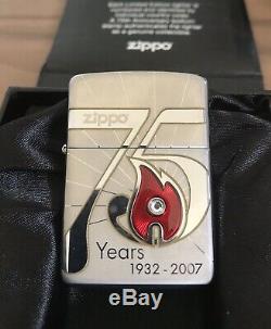 Zippo 75e Anniversaire Plus Légère Édition Limitée Swarovski 2007 Italie Du Japon