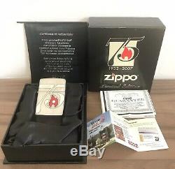 Zippo 75e Anniversaire Plus Légère Édition Limitée Swarovski 2007 Italie Du Japon