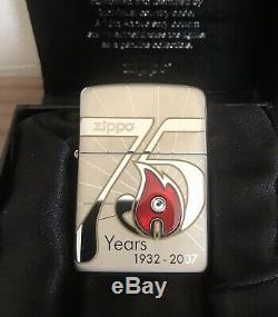 Zippo 75e Anniversaire Plus Légère Édition Limitée Swarovski 2007 Italie Du Japon