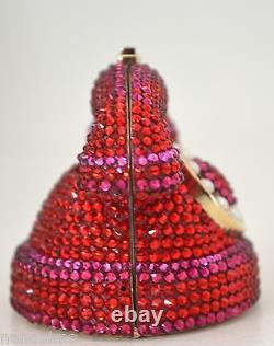 Zzjudith Leiber Bag +pillbox Téléphone Black Red Crystal Lieber Ringaling Rotary Nouveau